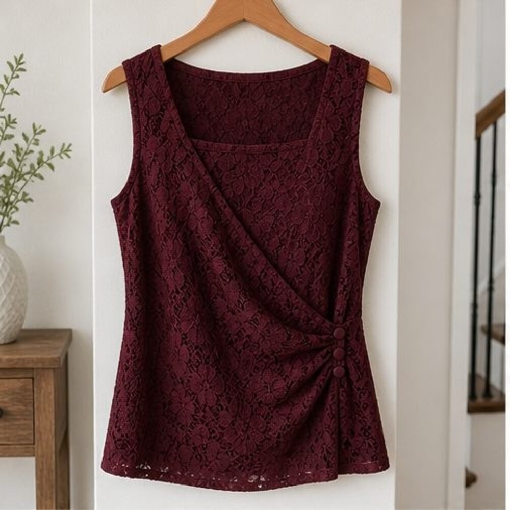 Burgundy Wrap Blouse